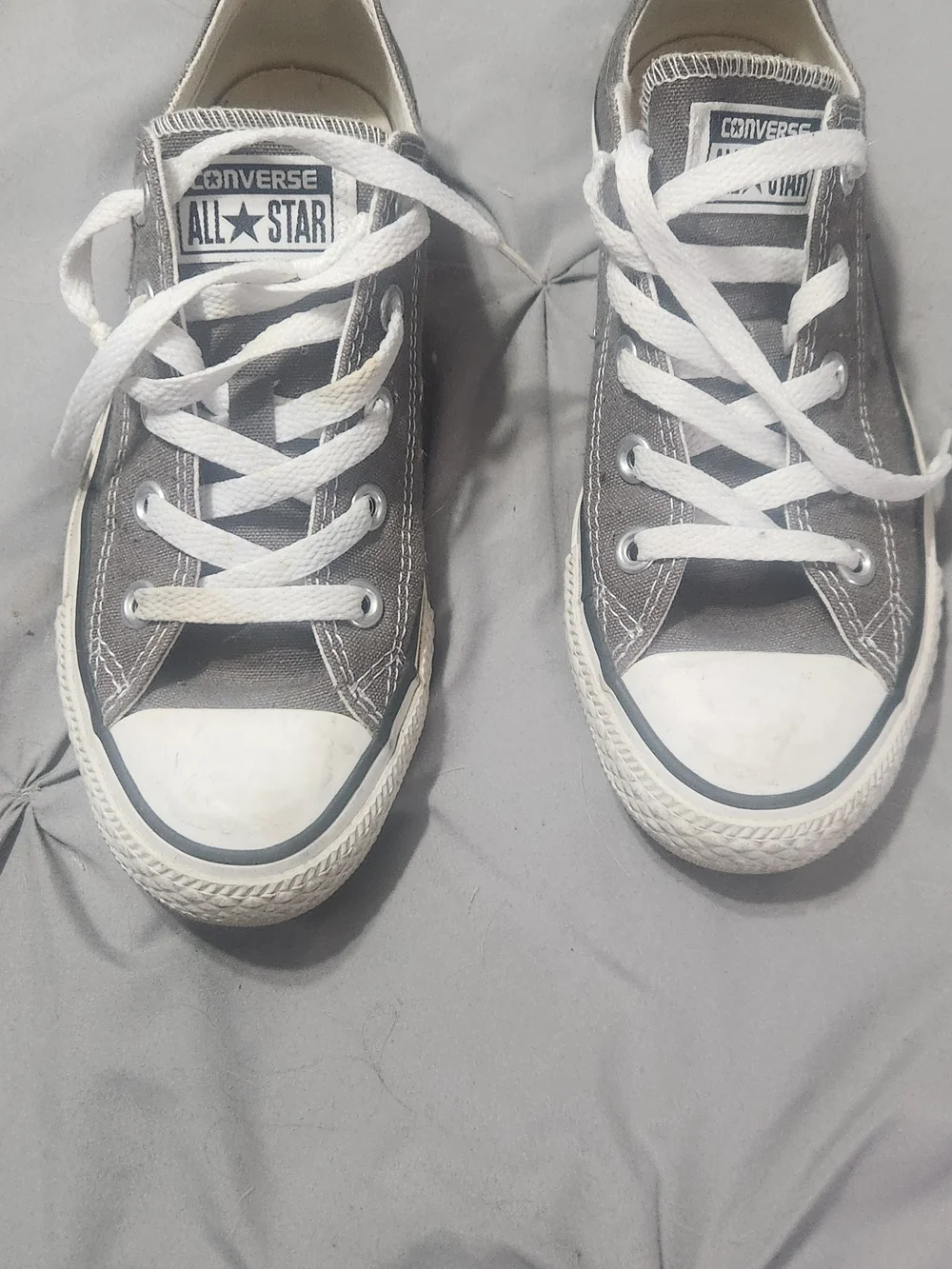 Converse Chuck Taylor Low Top Sneakers in Gray with White Accents